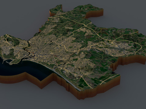 Aberdeen terrain city 3D Model