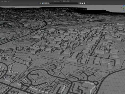 Aberdeen terrain city 3D Model