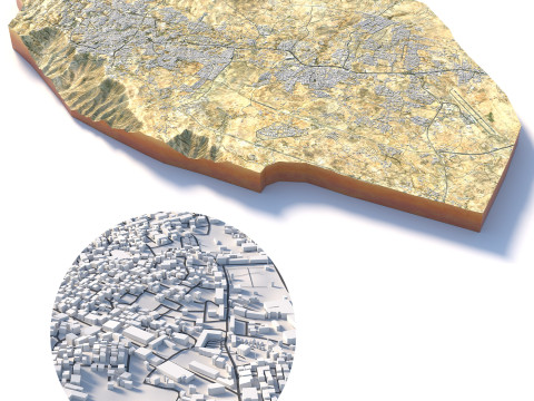 Abha Terrain city Saudi Arabia 3D Modell