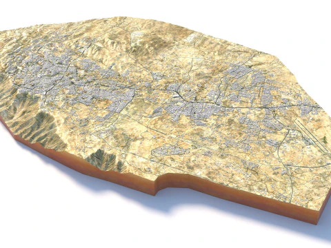 Abha Terrain city Saudi Arabia 3D Model