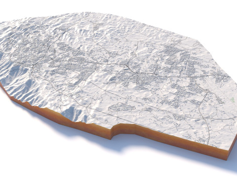 Abha Terrain city Saudi Arabia 3D Model