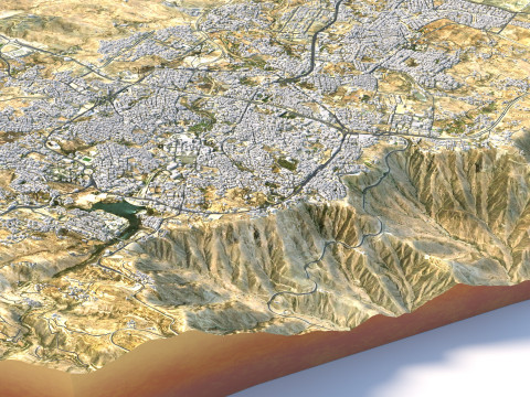 Abha Terrain city Saudi Arabia 3D Model