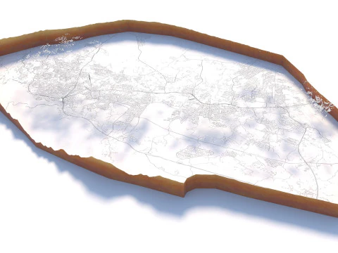 Abha Terrain city Saudi Arabia 3D Model