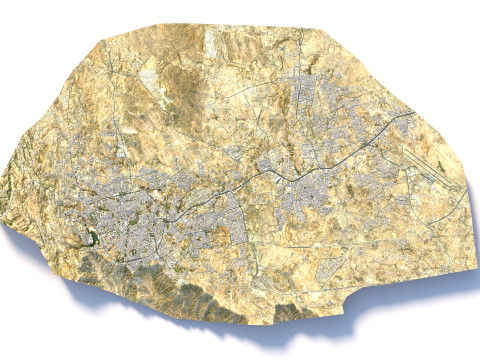 Abha Terrain city Saudi Arabia 3D Model