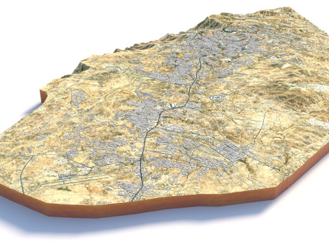Abha Terrain city Saudi Arabia 3D Model