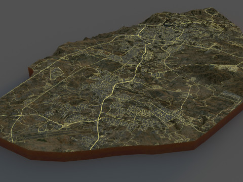 Abha Terrain city Saudi Arabia 3D Model