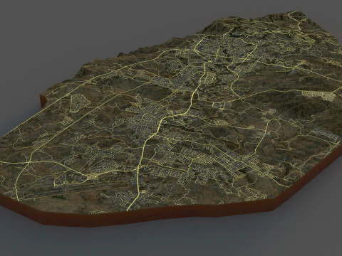 Abha Terrain city Saudi Arabia 3D Model