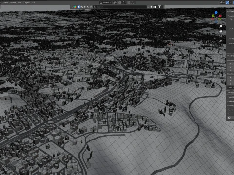 Abha Terrain city Saudi Arabia 3D Model