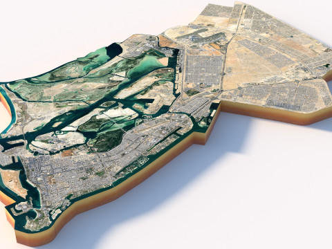 Abu Dhabi Terrain city in UAE 3D 모델