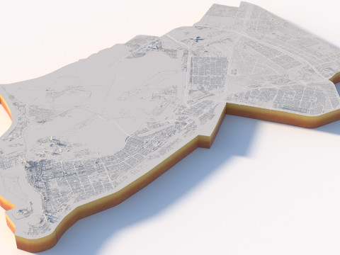 Abu Dhabi Terrain city in UAE 3D 모델