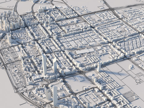 Abu Dhabi Terrain city in UAE 3D 모델