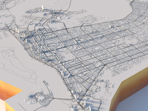 Abu Dhabi Terrain city in UAE 3D 모델