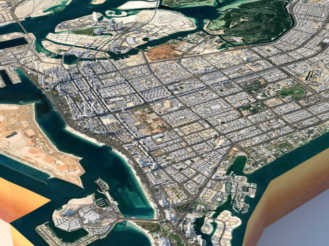 Abu Dhabi Terrain city in UAE 3D 모델