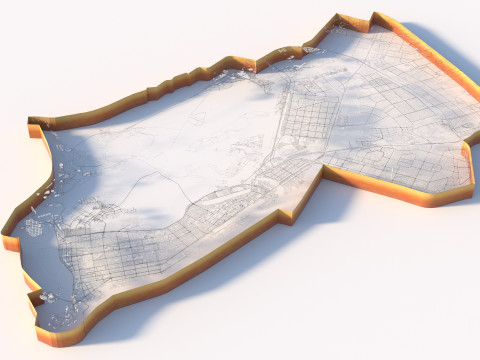 Abu Dhabi Terrain city in UAE 3D 모델