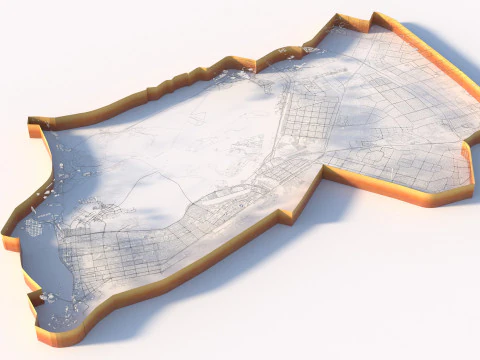 Abu Dhabi Terrain city in UAE 3D Model