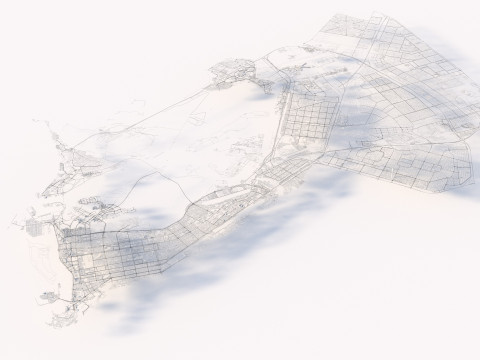 Abu Dhabi Terrain city in UAE 3D 모델
