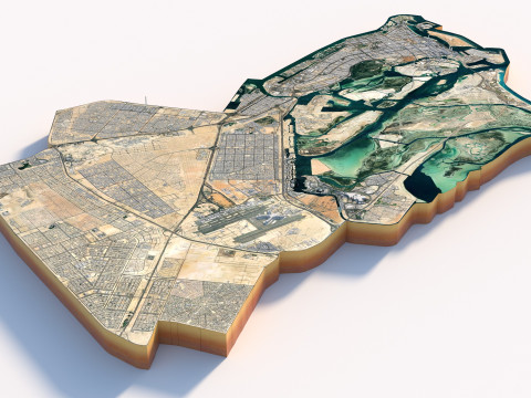 Abu Dhabi Terrain city in UAE 3D 모델