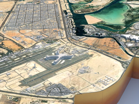 Abu Dhabi Terrain city in UAE 3D 모델
