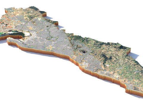Adeelaide terrain city in Australia 3D Model