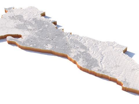 Adeelaide terrain city in Australia 3D Model