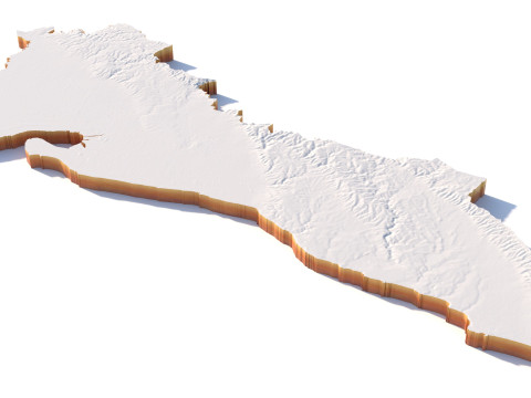 Adeelaide terrain city in Australia 3D Model
