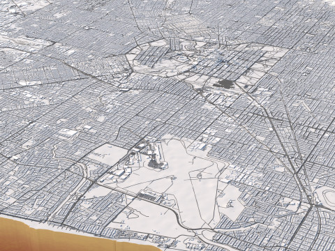 Adeelaide terrain city in Australia 3D Model