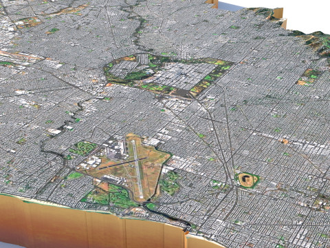 Adeelaide terrain city in Australia 3D Model