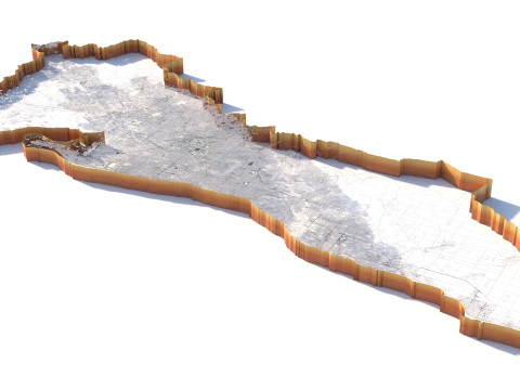 Adeelaide terrain city in Australia 3D Model