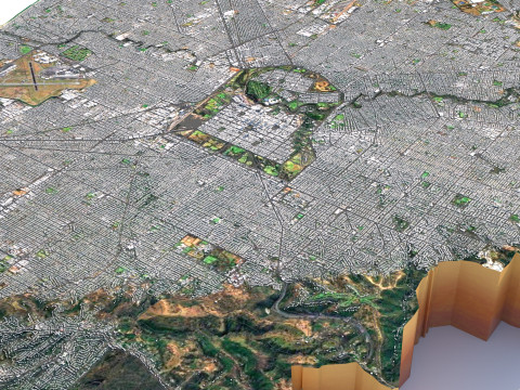Adeelaide terrain city in Australia 3D Model