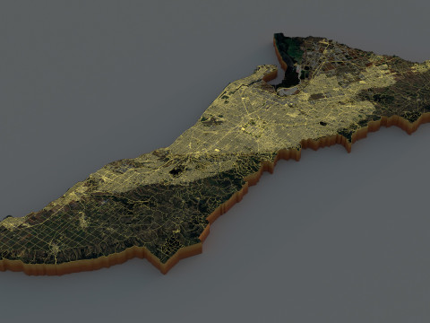 Adeelaide terrain city in Australia 3D Model