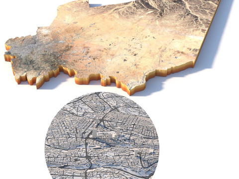 Amman Capital Terrain city Jorden 3D Model