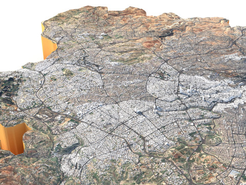 Amman Capital Terrain city Jorden 3D Modell
