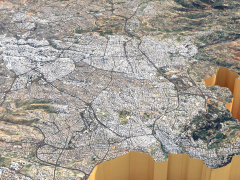 Amman Capital Terrain city Jorden 3D Modell