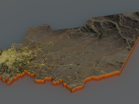 Amman Capital Terrain city Jorden 3D Modell