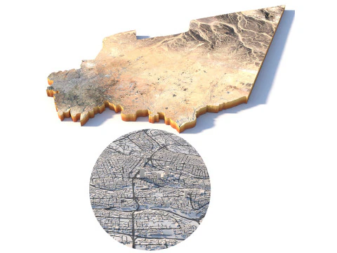 Amman Capital Terrain city Jorden 3D Model