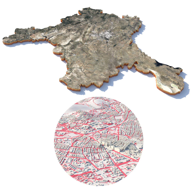 Ankara Terrain city Turkey 3D Model .c4d .max .obj .3ds .fbx .stl .blend 