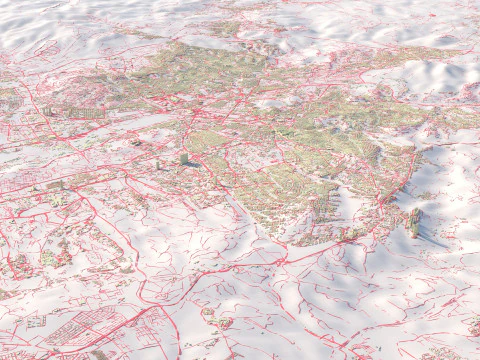 Ankara Terrain city Turkey 3D Model