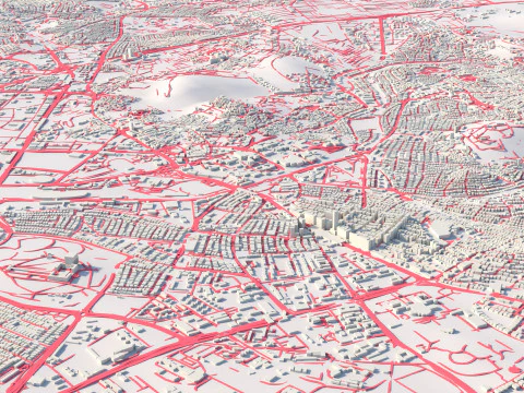 Ankara Terrain city Turkey 3D Model