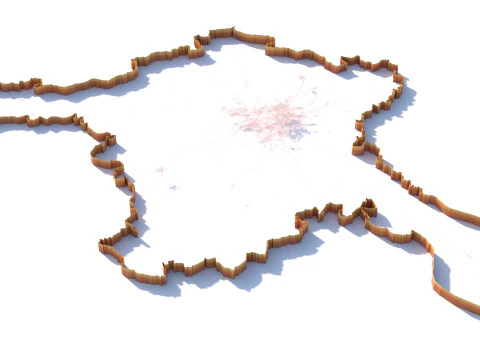 Ankara Terrain city Turkey 3D Model