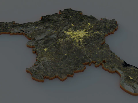 Ankara Terrain city Turkey 3D Model