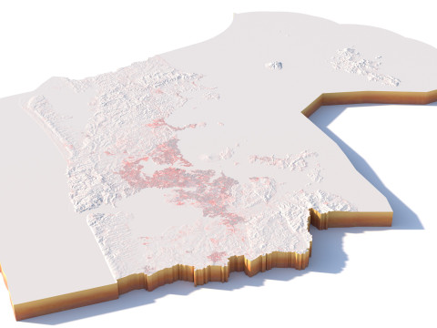 Auckland Terrain city New Zealand 3D 模型