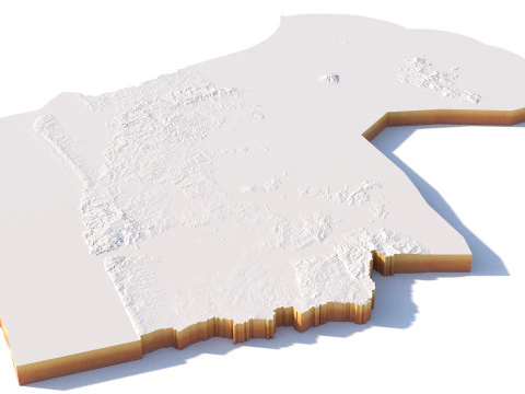 Auckland Terrain city New Zealand 3D Model
