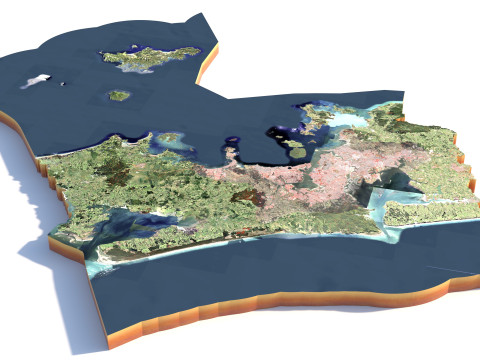 Auckland Terrain city New Zealand 3D 模型