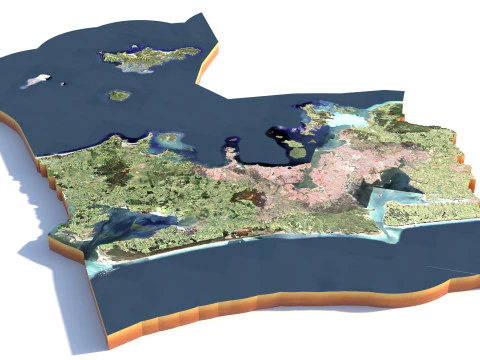 Auckland Terrain city New Zealand 3D Model