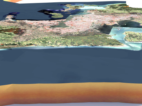 Auckland Terrain city New Zealand 3D 模型
