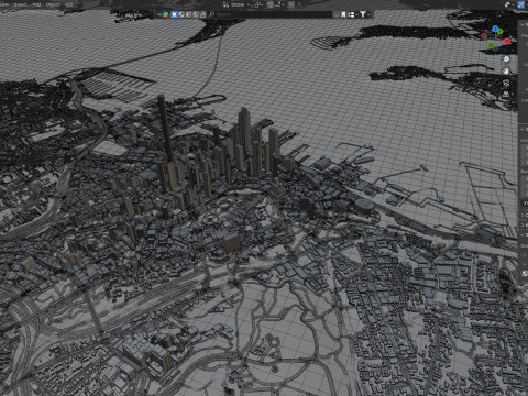 Auckland Terrain city New Zealand 3D 模型