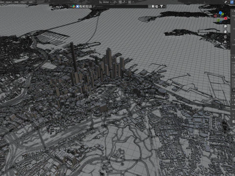 Auckland Terrain city New Zealand 3D Model