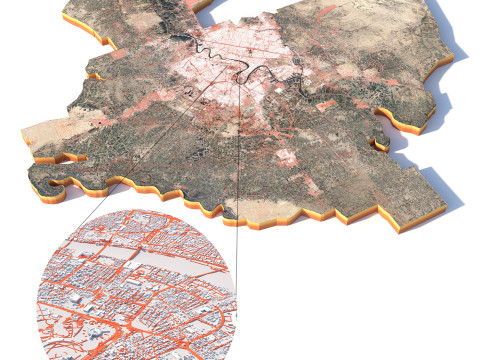 Baghdad Terrain city Iraq 3D 模型