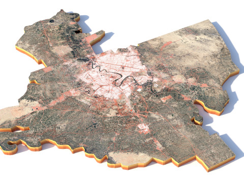 Baghdad Terrain city Iraq 3D Model