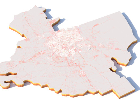 Baghdad Terrain city Iraq 3D Model